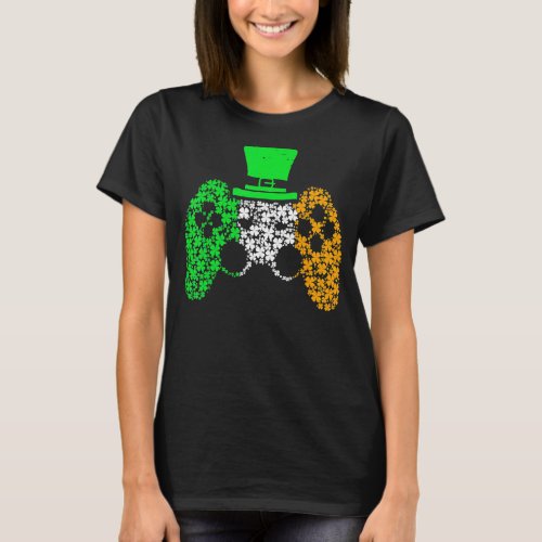 Boys Gamer Gift Game Lucky Shamrock St Patricks Da T_Shirt