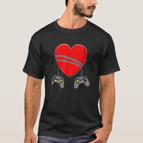 Boys Gamer Love Valentine S Day Video Game Control T_Shirt