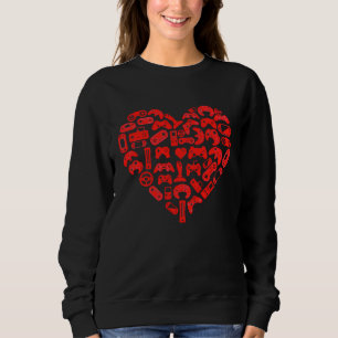 Boys Gamer Video Games Heart Valentines Day  Me Sweatshirt