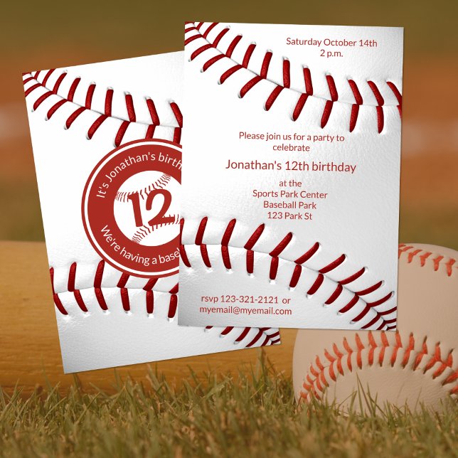 boys girls baseball birthday or team party invitation (Creator Uploaded)