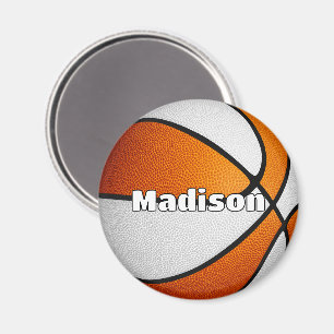 boys girls basketball orange team colors magnet
