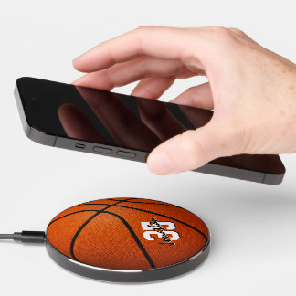 boys girls basketball personalized wireless charger 