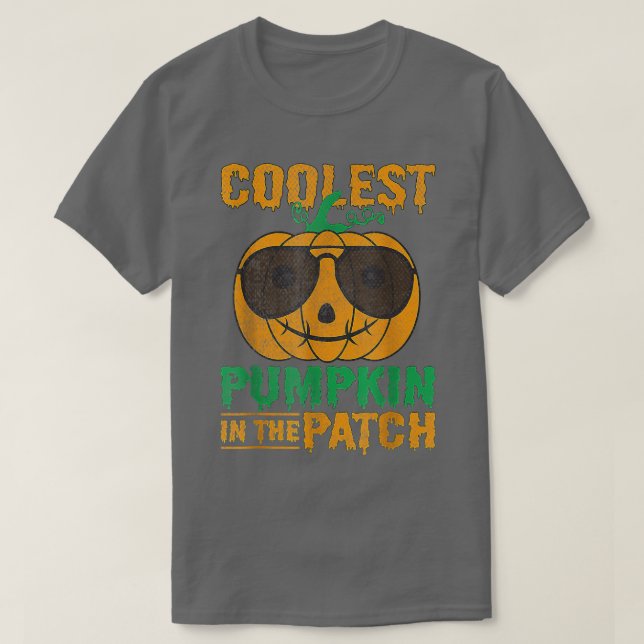 Boys Girls Coolest Pumpkin In The Patch Tee Hallow (Design Front)