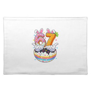 Boys Girls Easter Eggs Funny Bunny Six Seven 67 Me Cloth Placemat