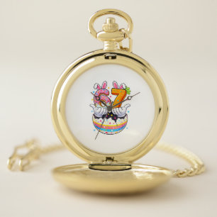 Boys Girls Easter Eggs Funny Bunny Six Seven 67 Me Pocket Watch