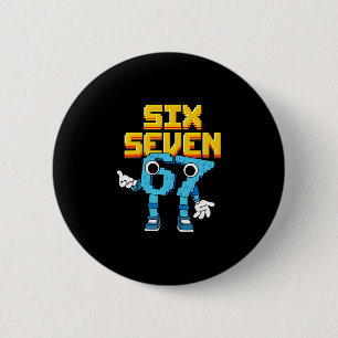 Boys Girls Kids Italian Brainrot Meme 67 Six Seven Button