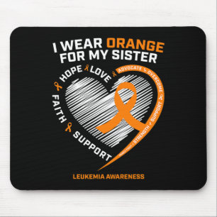 Boys Girls Leukemia Awareness Sister Leukemia  Mouse Pad