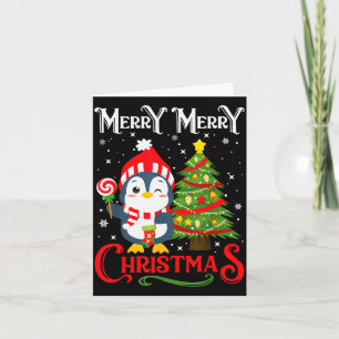 Boys Girls Men Women Christmas Pajamas Funny Pengu Card