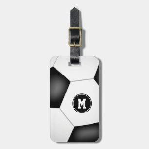 boys girls monogrammed soccer bag luggage tag