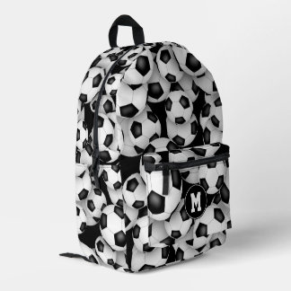 boys girls monogrammed soccer balls pattern printed backpack