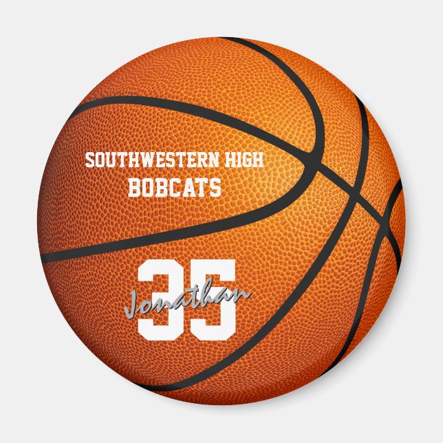 boys girls personalized basketball magnet (Front)