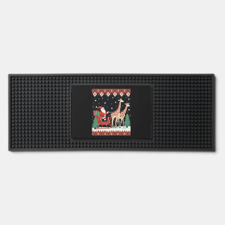 Boys Girls Santa Claus Riding Giraffe Sleigh Ugly Bar Mat
