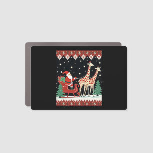 Boys Girls Santa Claus Riding Giraffe Sleigh Ugly Car Magnet