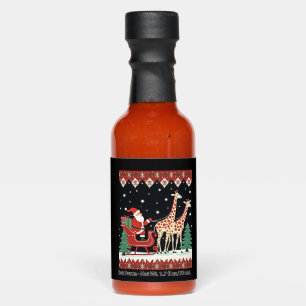 Boys Girls Santa Claus Riding Giraffe Sleigh Ugly Hot Sauces