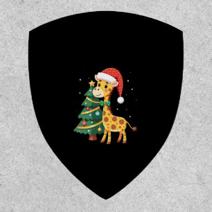 Boys Girls Santa Claus Riding Giraffe Sleigh Ugly  Patch
