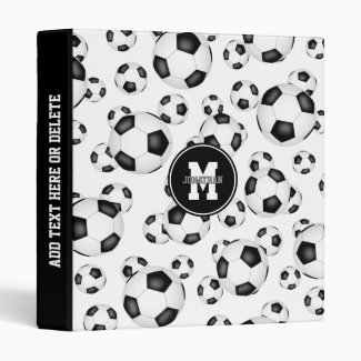 Soccer balls pattern 3 ring binder for boys or girls