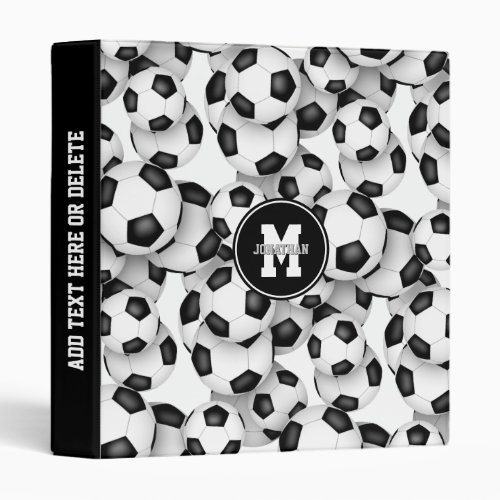 boys girls soccer balls pattern sports 3 ring binder