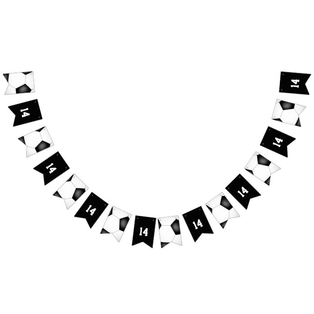 boys girls soccer birthday party custom age bunting flags (All)
