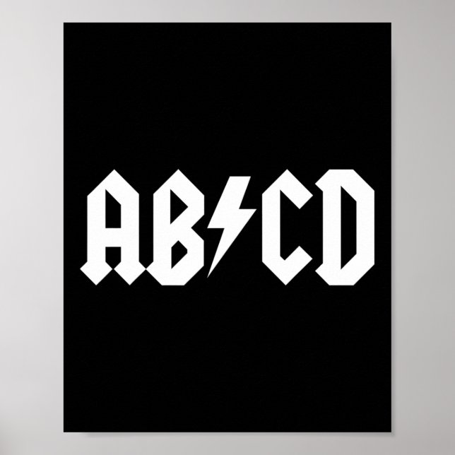 Boys Girls Teachers ABCD Rock Graphic back to Scho Poster (Front)