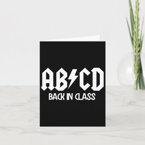 Boys Girls Teachers Abcd Rocks Graphic Back In Cla Card