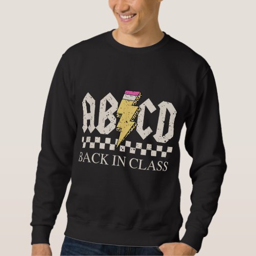 Boys Girls Teachers Rock Back to School ABCD Back  Sweatshirt
