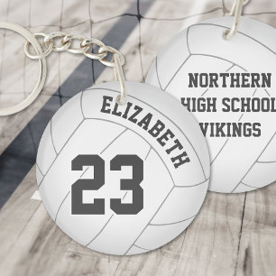 boys girls volleyball player team name duffle tag keychain