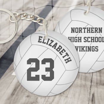 Boys Girls Volleyball Player Team Name Duffle Tag Keychain by katz_d_zynes at Zazzle