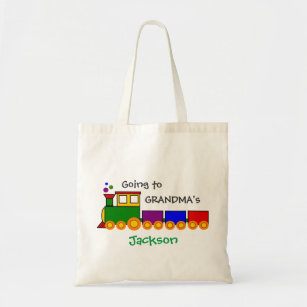 Going To Grandmas Bags Zazzle Boys Going To Grandma Overnight Bag With Train