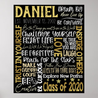 Boys Graduation Gift, Class of 2020 Poster
