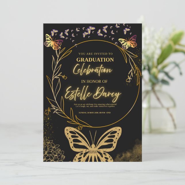 Boys Graduation Invitation Card 2026 | Elegant (Standing Front)