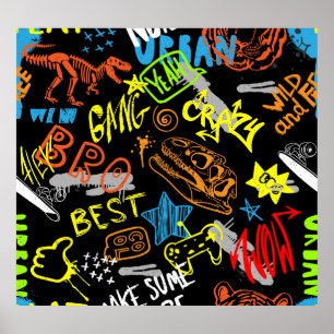Boys' Graffiti: Hand Drawn Coolness Poster