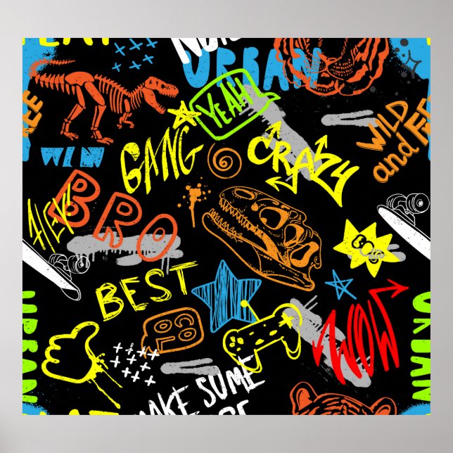 Boys' Graffiti: Hand Drawn Coolness Poster (Front)