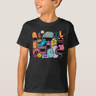 Boys Graffiti Monster Mash Illustration T-Shirt