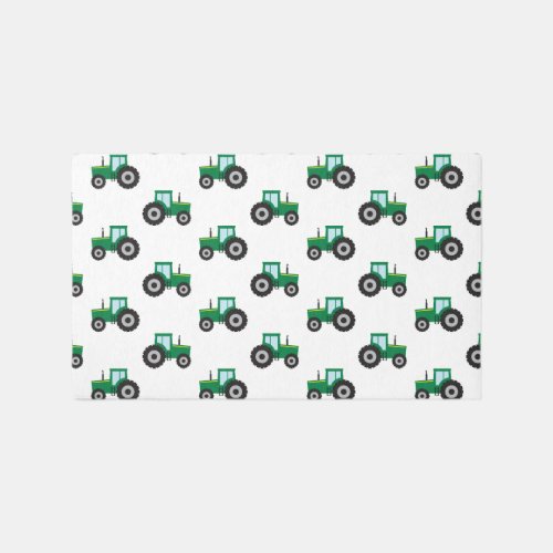 Boys Green and Yellow Tractor Rug