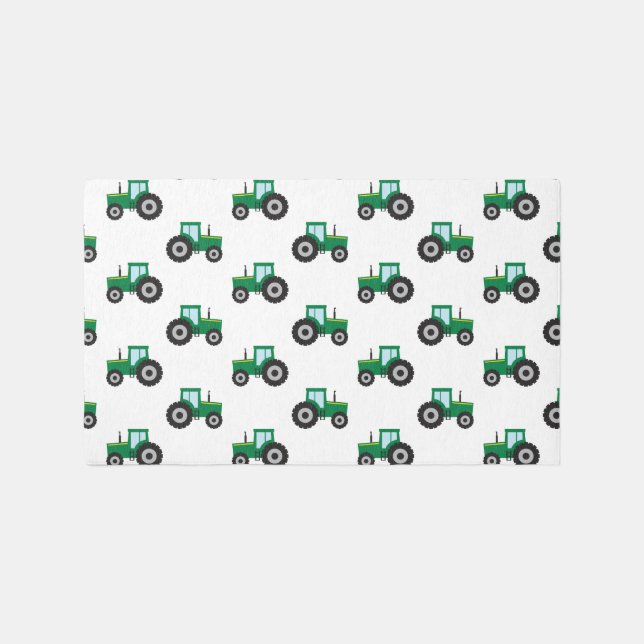 Boys Green and Yellow Tractor Rug (Front)