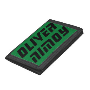 Boys Green Black Cool Tri-fold Wallet