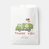 Boys Green Garbage Trash Truck Kids Birthday Favor