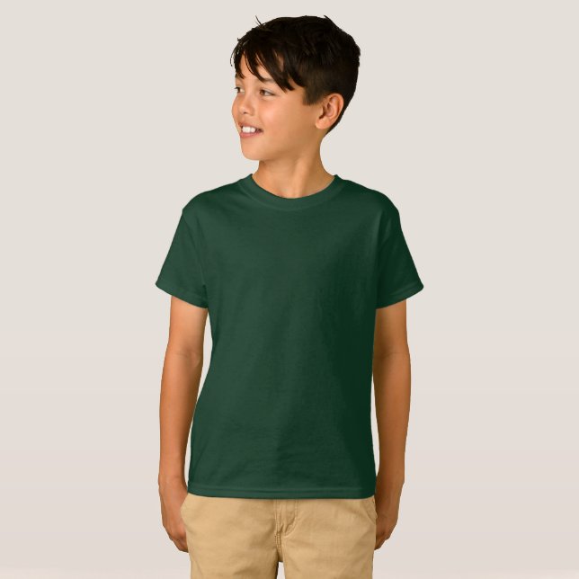 Boys Green T-Shirt, Kids / Customize T-Shirt (Front Full)