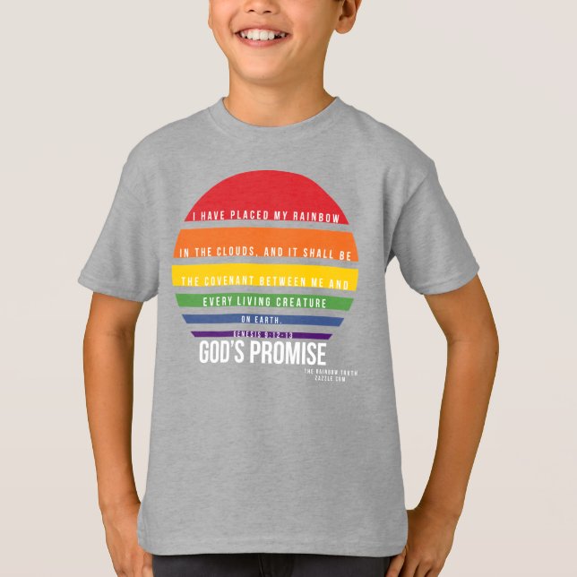 Boy's Grey T-Shirt Rainbow Circle (Front)