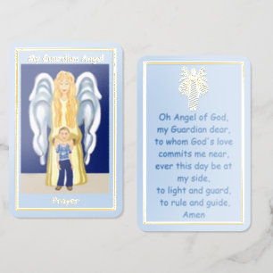 Boy's Guardian Angel Foil prayer card