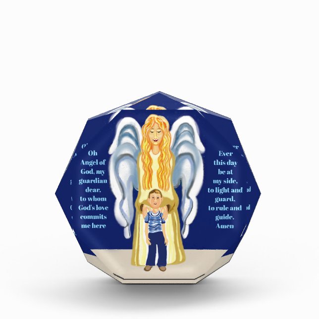 Boys guardian angel prayer photo block (Front)