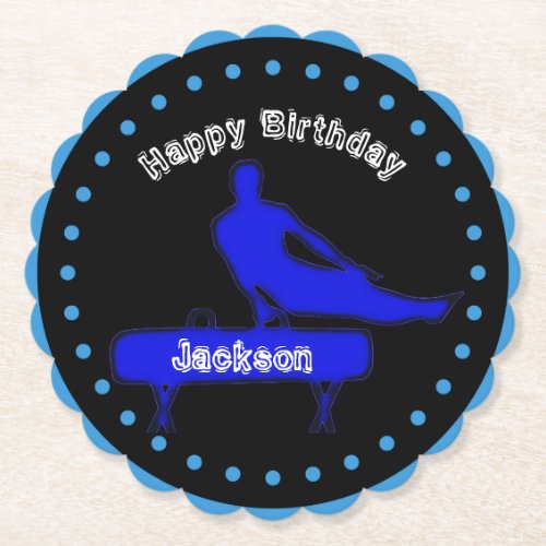 Boys Gymnastics Birthday Party   Paper Coaster