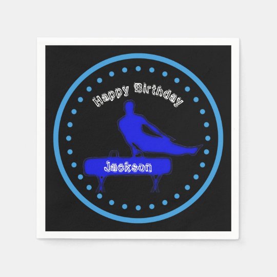 Boys Gymnastics Birthday Party Paper Plates Napkins