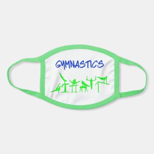 Boys Gymnastics Blue  Lime Green Face Mask