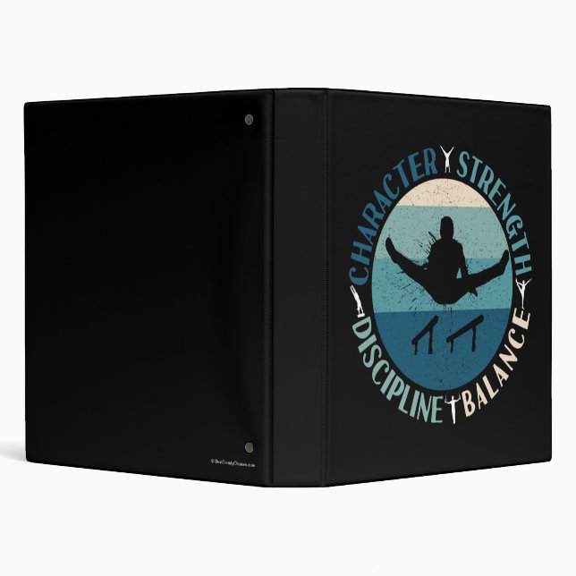 Boys Gymnastics Character Strength Discipline 3 Ring Binder (Background)