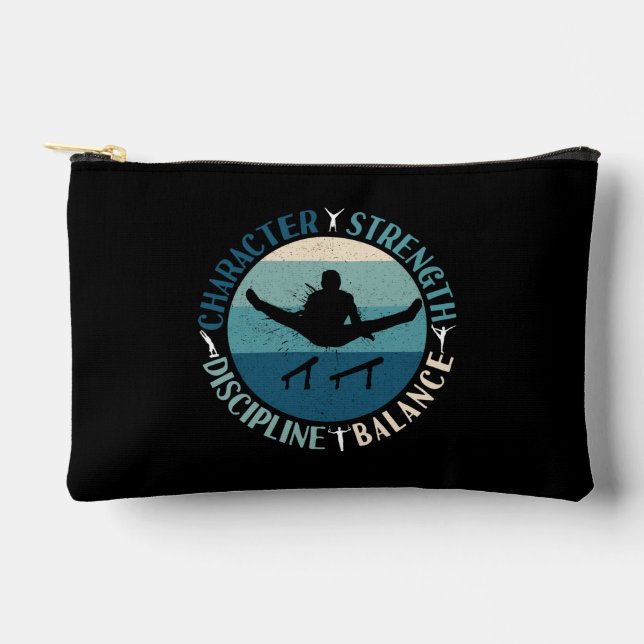 Boys Gymnastics Character Strength Discipline Accessory Pouch (Front)