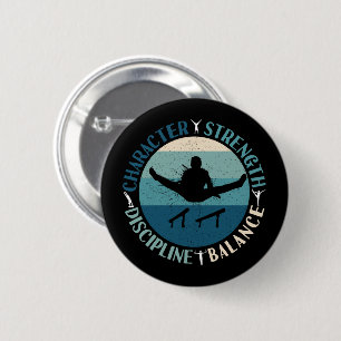 Boys Gymnastics Character Strength Discipline Button
