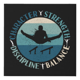 Boys Gymnastics Character Strength Discipline Faux Canvas Print