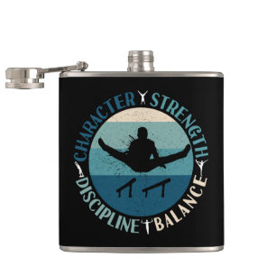 Boys Gymnastics Character Strength Discipline Flask