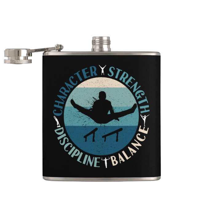 Boys Gymnastics Character Strength Discipline Flask (Opened)